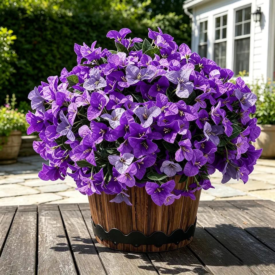 Apexion Artificial Bougainvillea Flowers for Outdoors Decoration, 4 PCS Fake Silk Flowers Outside UV Resistant for Front Door Porch Planter Balcony Purple
