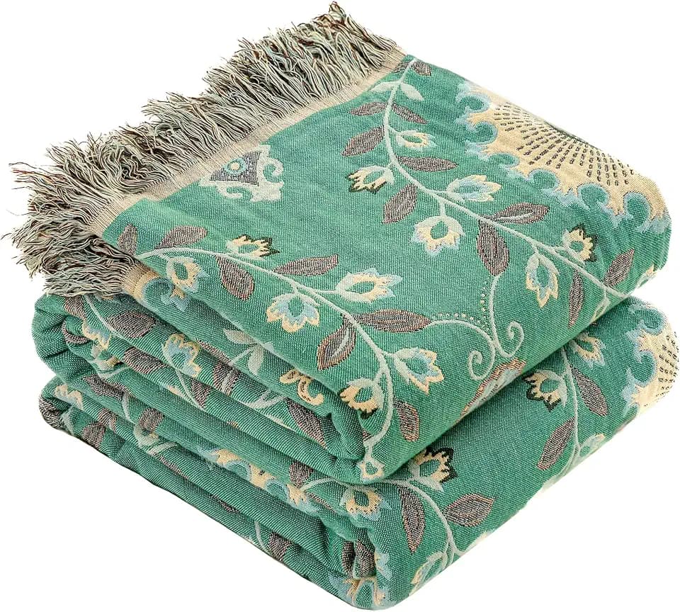 HOORDRY 100% Baumwolle Boho Decke Tagesdecke 150x200CM