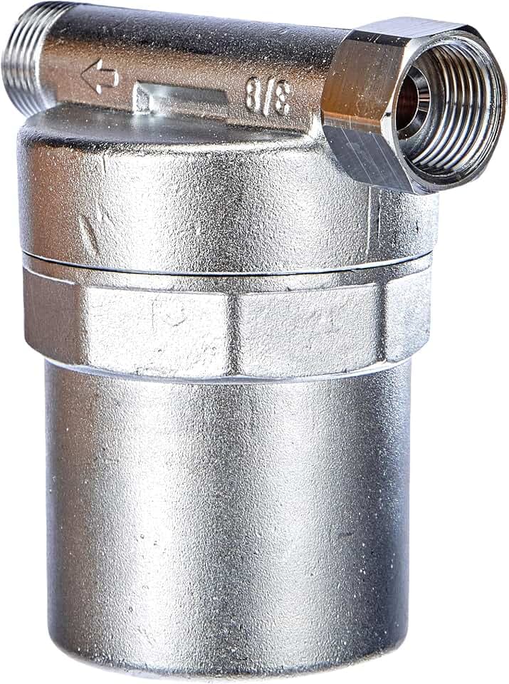 Caleffi Wasserschlagdämpfer Messing, verchromt Überwurfmutter 3/8" IG x 3/8" AG 525130, Silber