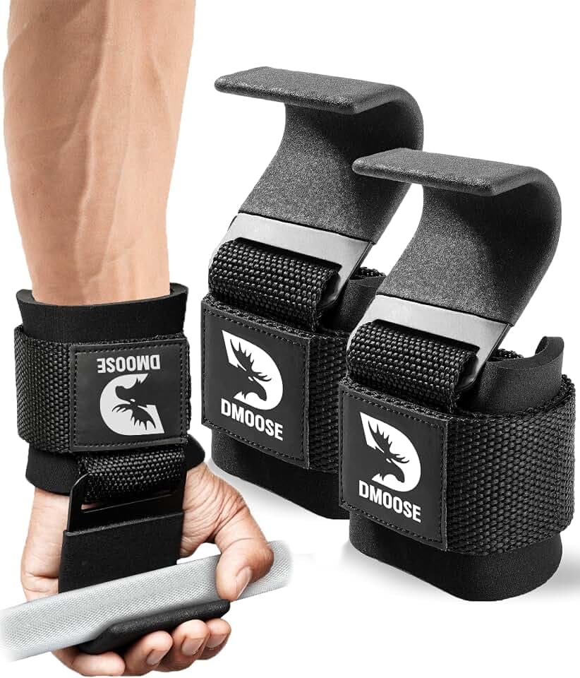 DMoose Fitness Zughilfen Krafttraining für Männer & Frauen (Paar) - Reißfestes Nylon mit 8 mm dicke Handgelenk straps - Zughilfe Gym für Kraftdreikampf & Kreuzheben Stütze - Griffhilfen Kraftsport