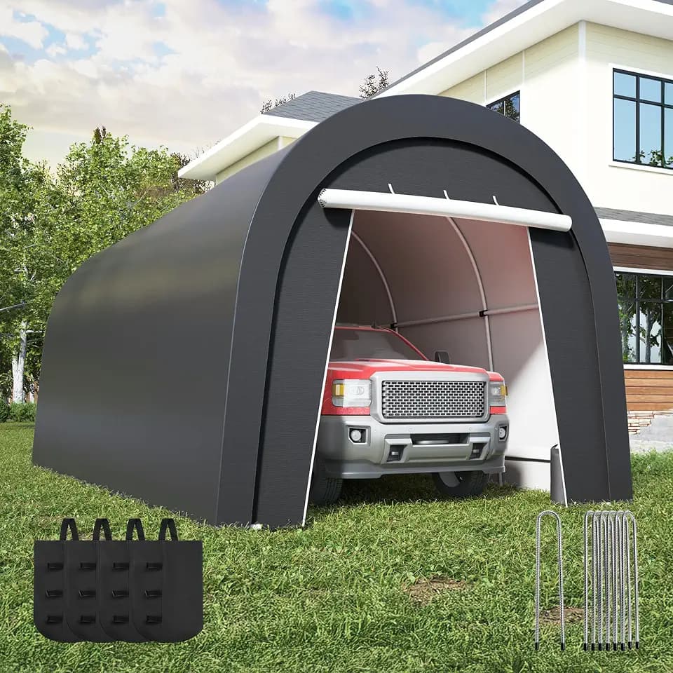 Heavy Duty Carport with 6 Heavy Duty Ground Stakes, Carport for UV & Rain