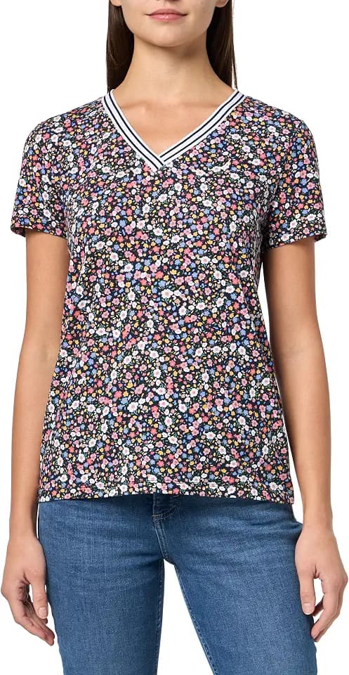 Nautica Women's Solid V-Neck Short Sleeve T-Shirt Shirt