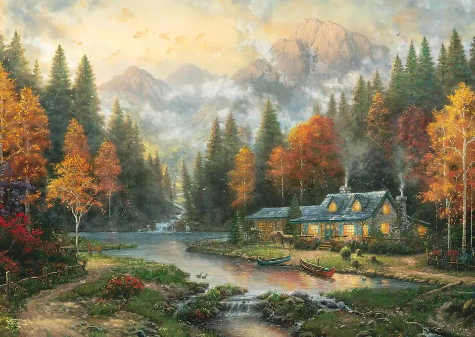 Herbstabend am See: Puzzles Thomas Kinkade 1.000 Teile