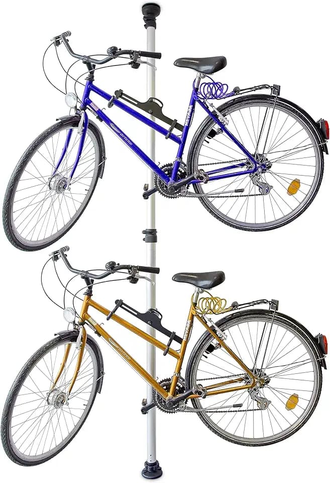 Relaxdays Teleskop Fahrradhalterung, für 2 Fahrräder, verstellbar, silber