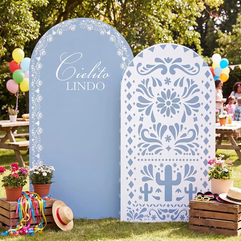 Mindsoft 2 Set Cielito Lindo Arch Cover 7.2ft 6.6ft, Mexican Dusty Blue