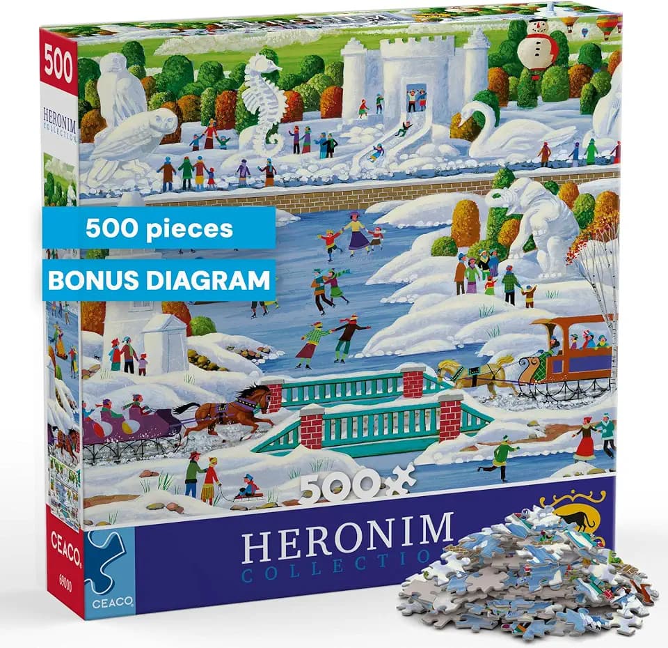 Ceaco - Heronim Collection: Wisconsin Snow Sculpture - 500 Piece Puzzle