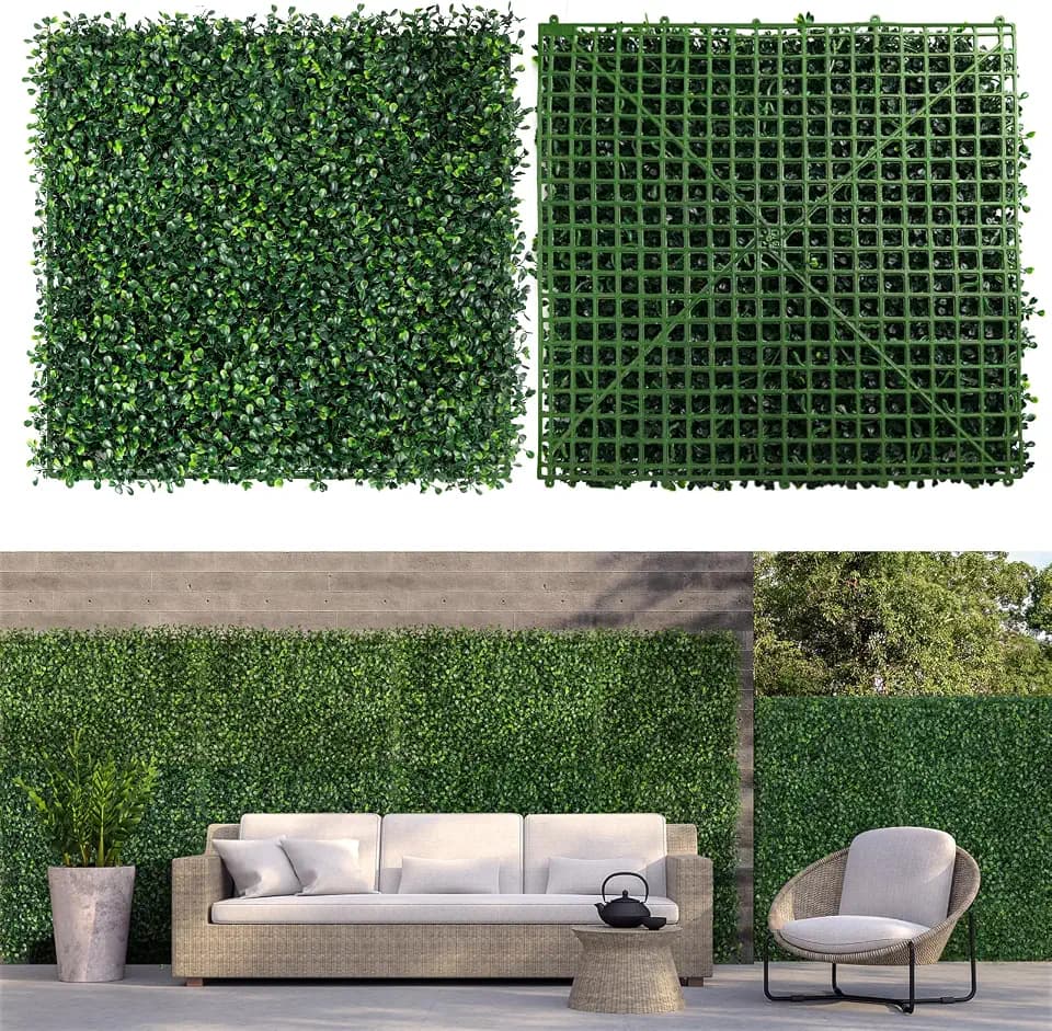 12PCS Grass Wall Panels 10"x10" Artificial Grass Wall Panels Greenery Backdrop Decor Boxwood Hedge Panels, Grass Wall Backdrop Panels for Party Wedding Indoor Backyard Christmas Decoration