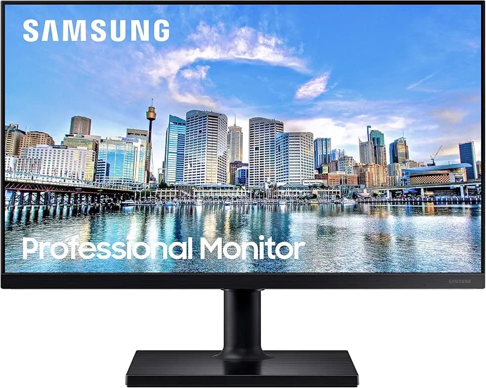 SAMSUNG FT45 Series 22-Inch FHD 1080p Computer Monitor, 75Hz, IPS Panel, HDMI, DisplayPort, USB Hub, Height Adjustable Stand, 3 Yr WRNTY (LF22T454FQNXGO),Black