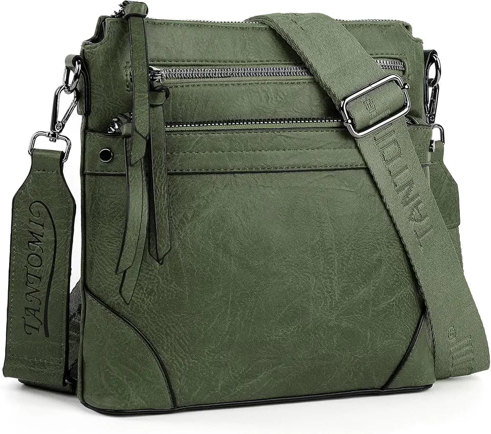 TANTOMI Purses for Women Crossbody Bags for Women Medium Crossbody Purses Shoulder Bags with Multi Zipper Pocket