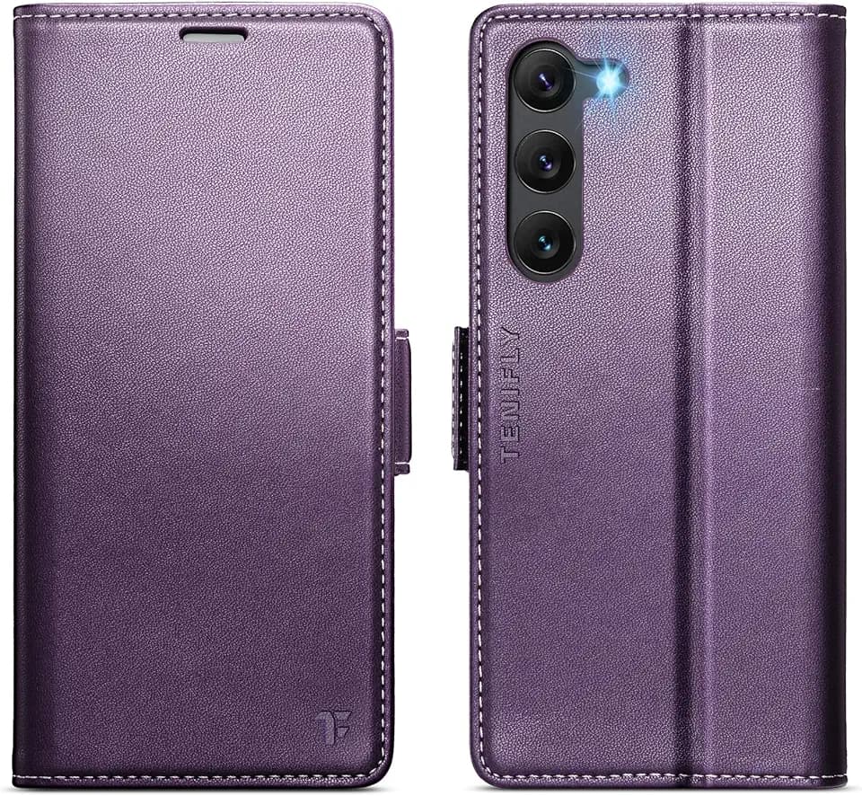 for Samsung Galaxy S23 Case Wallet with Card Holder Purple