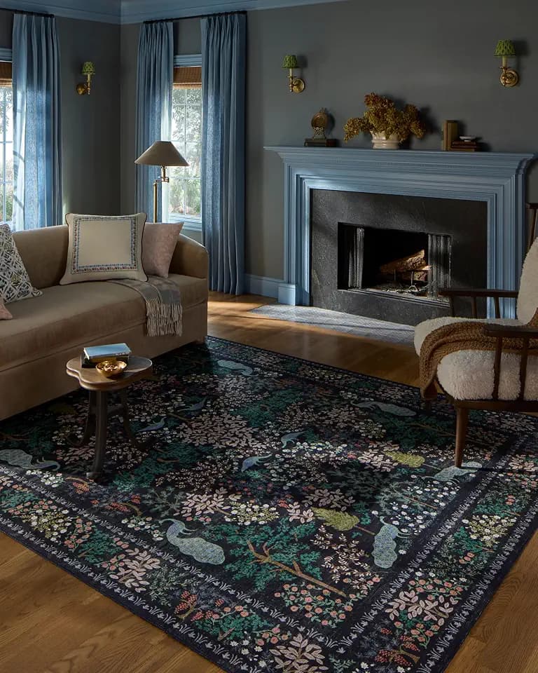 Loloi Rifle Paper Co Canopy Charcoal 2'-0" x 3'-0" Accent Rug