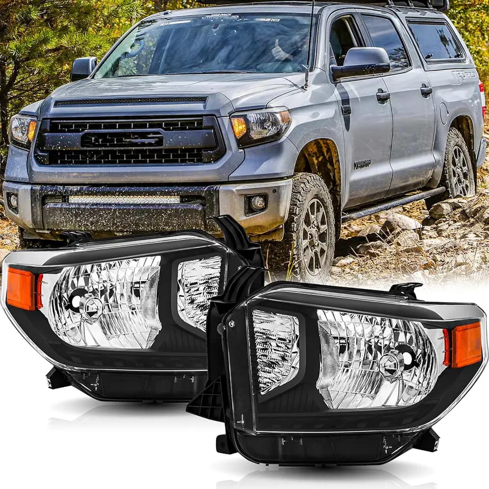 Headlights Assembly for 2014-2021 Toyota Tundra w/o LED DRL LH & RH
