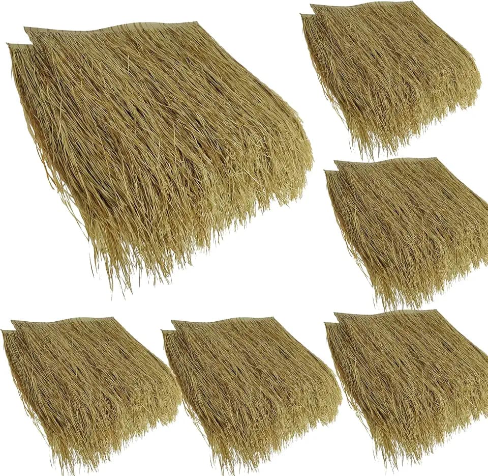 2Generation Künstlicher Palmdach Paneele,PE Keine Fäulnis Und Keine Wartung,for Tiki Bar Garten Hawaii Strandschir Mstrandschirm Holzhaus(Size:10pcs,Color:Gewöhnliches Gelb)