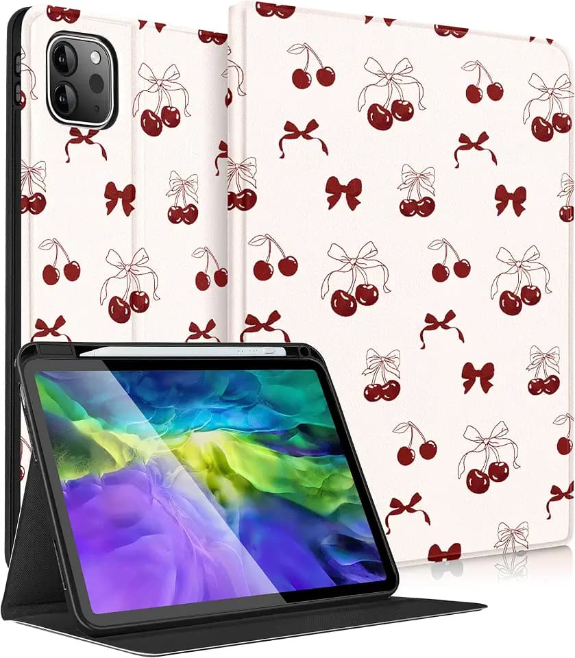 Wazzasoft for iPad Air 11" M4/M3/M2,Air 5/4th 10.9",Pro 11" Case,Bow Cherry