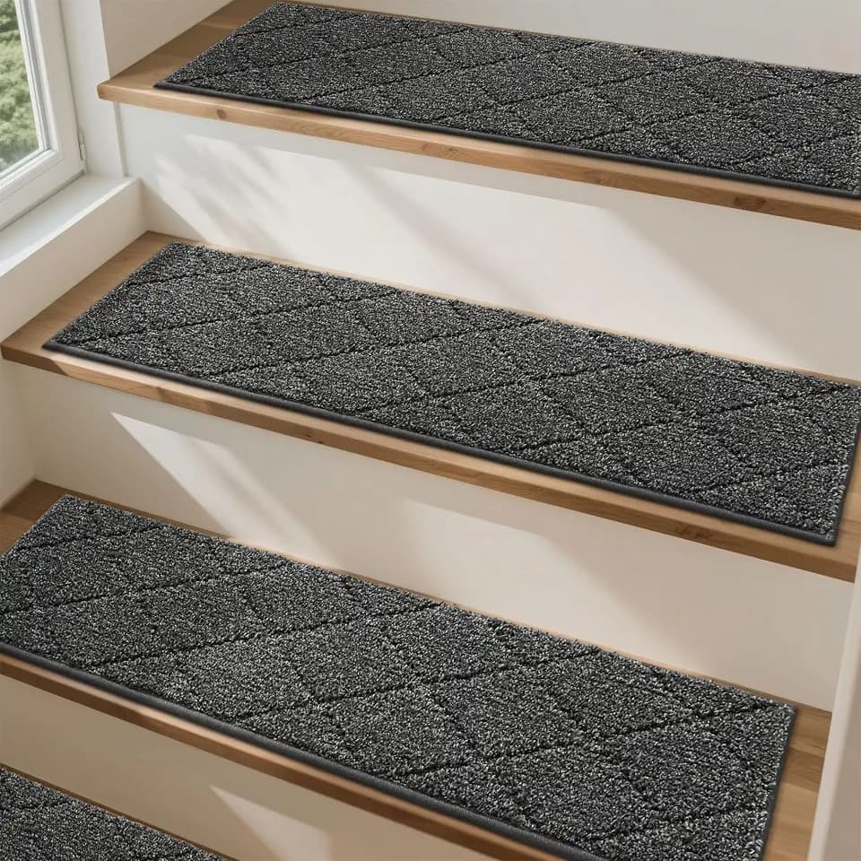 COSY HOMEER 4 Stück Treppenstufen Matten, 70 x 22 cm, Schwarz