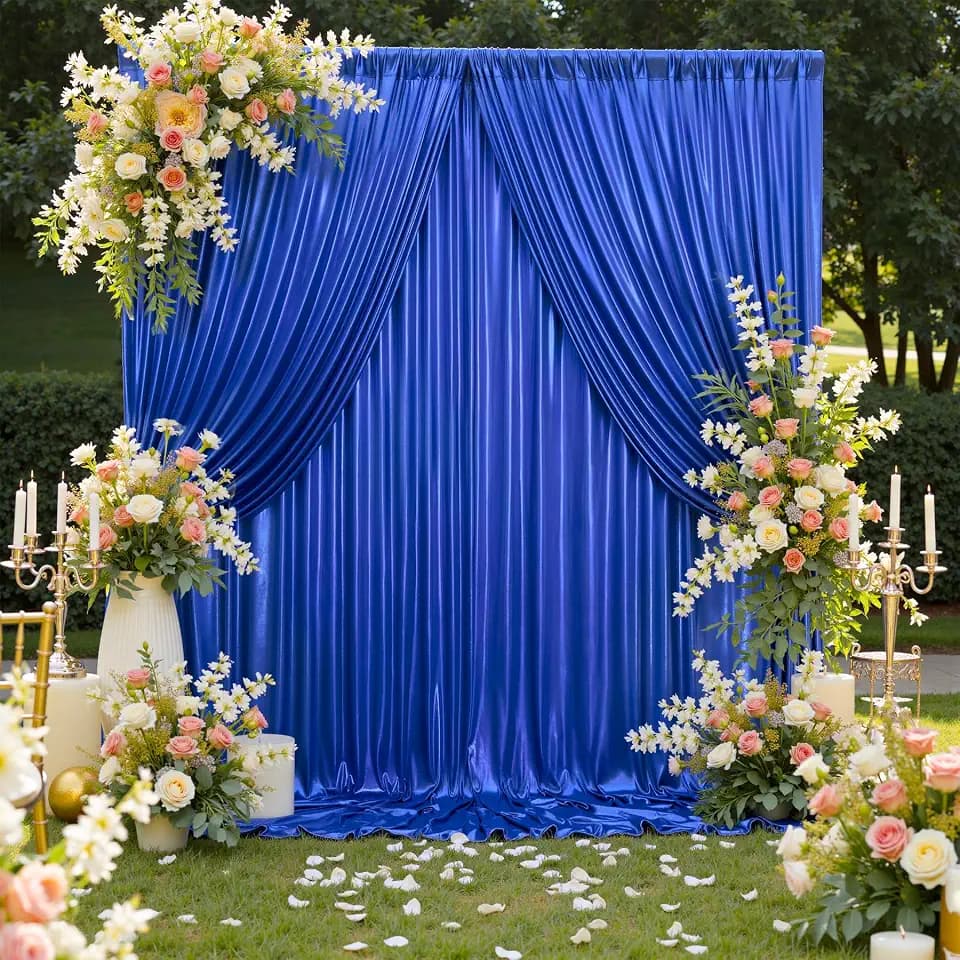20x10ft Shimmer Royal Blue Sequin Backdrop Curtain for Parties, Thick Wrinkle Free Glitter Blue Photo Backdrop Drapes Curtains for Birthday Wedding Photography Background-4 Panels 5x10ft