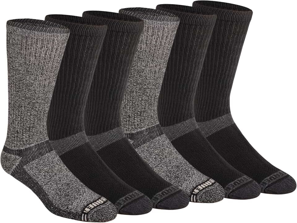 Eddie Bauer Men's Dura Dri Moisture Control Crew Socks (6, 12 Pairs)