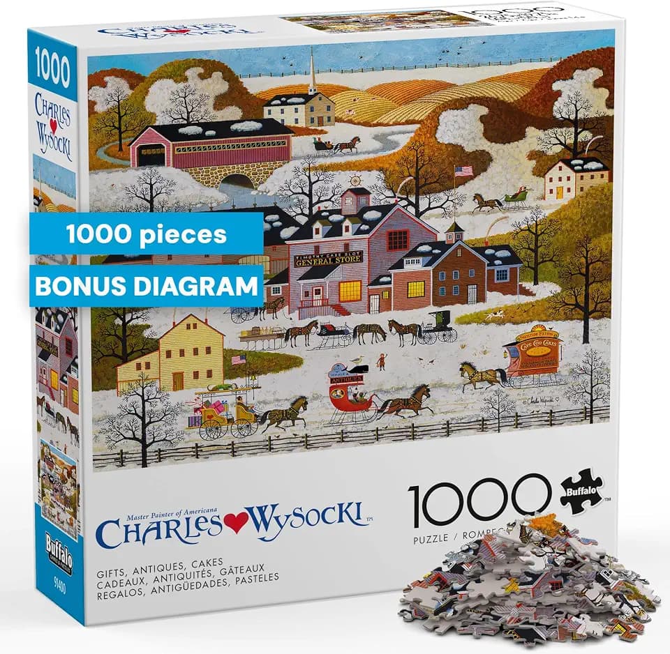 Buffalo Games - Charles Wysocki Gifts, Antiques, Cakes - 1000 Piece Puzzle