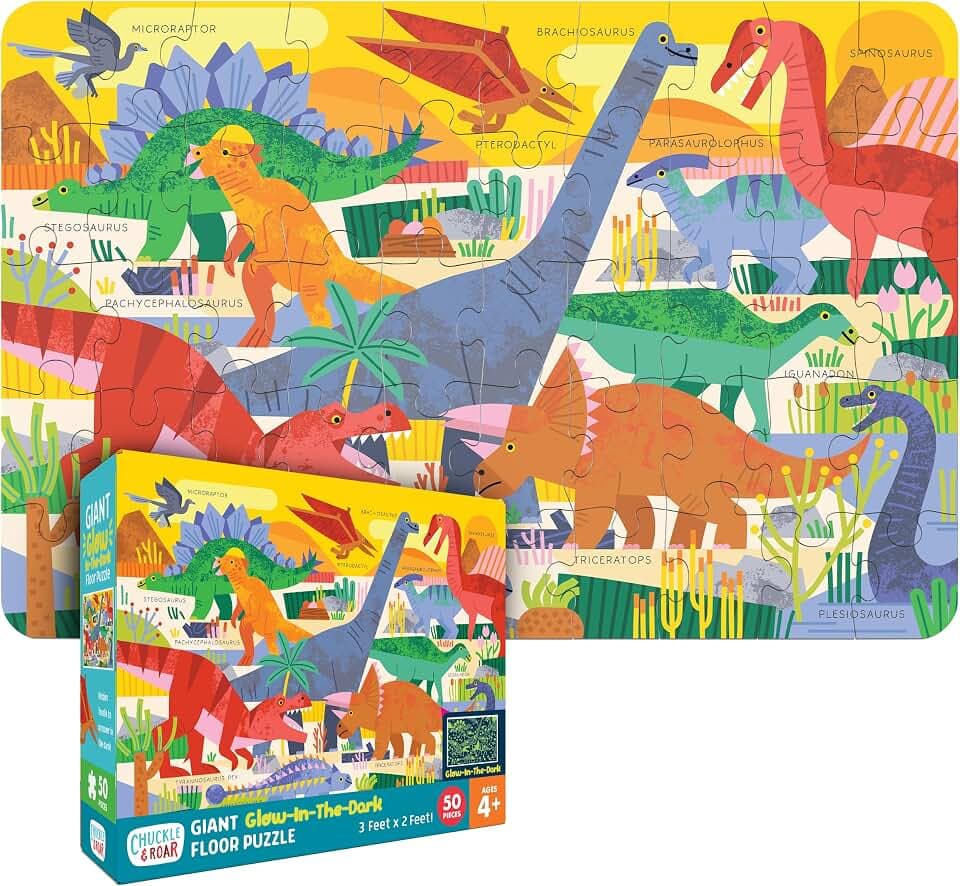 Chuckle & Roar - 50 Piece Dinosaur Floor Jigsaw Puzzle for Kids Ages 4-8