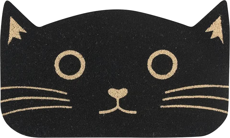 Jubilee Black Cat Shaped Doormat, 1 EA