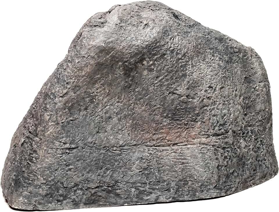 Artificial Rock Cover – Weather-Resistant Fiberglass Garden Landscape Utility Concealer Slate Gray Finish for Pumps, & Irrigation Systems, Diamond