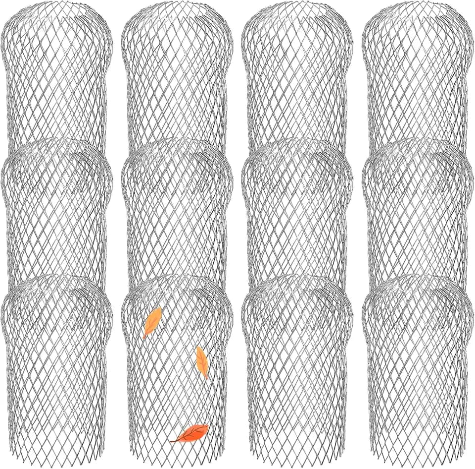 Lyellfe 12 Pack Gutter Strainer, 4 Inch Expandable Gutter Downspout Guards