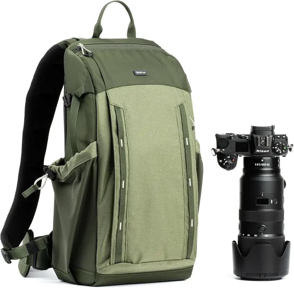 Think Tank Backlight Sprint Lightweight Slim Camera Daypack Backpack for DSLR, Mirrorless, Photography and Video - Montane Green
