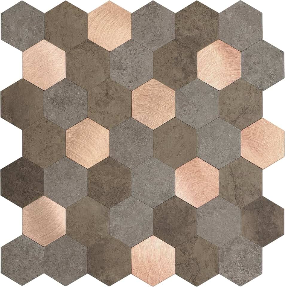 d-c-fix selbstklebende Wandfliese Premium Metal & Stone Hexagon 29 x 28,8cm