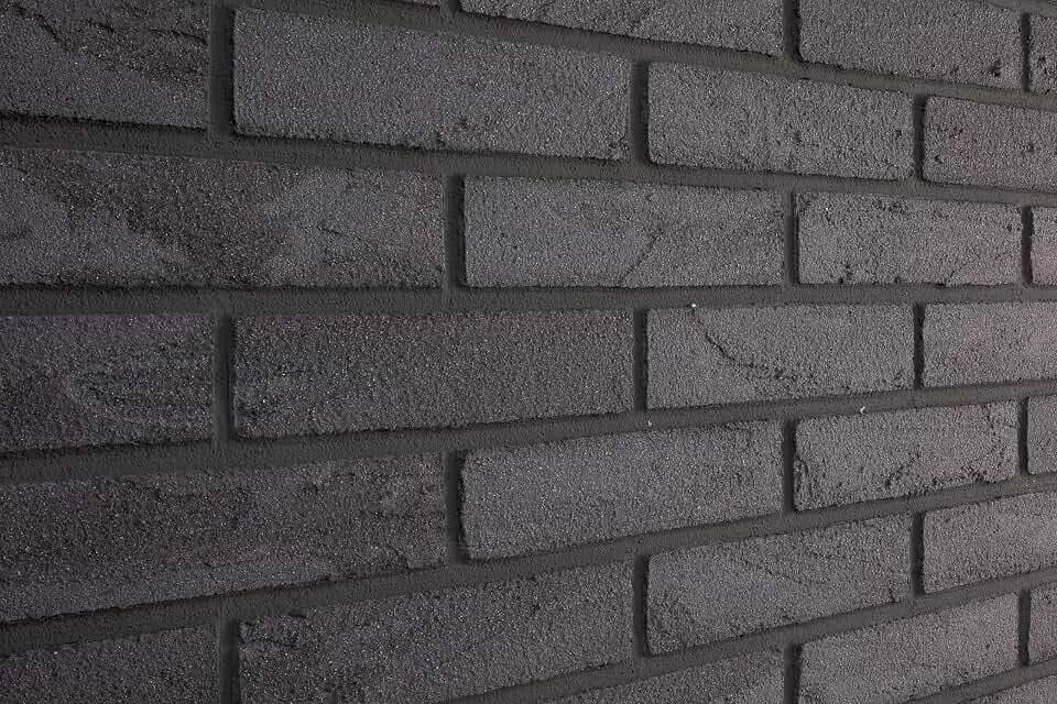 Elabrick Anthrazit Flexible Ziegel Quarz Lamellen 50 x 210 mm dünne Wanddeko einfach anzubringen für Außen und Innen auf Thermobeschichtung