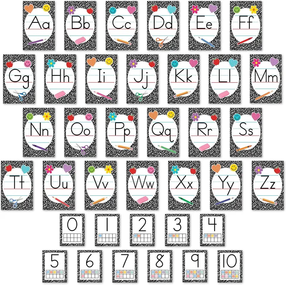 Teacher Created Resources Cool for School Composition Alphabet Bulletin Board (TCR9306)