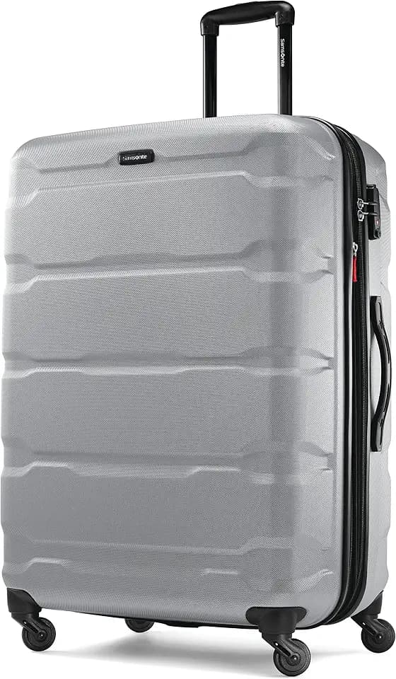 Samsonite Omni PC Hardside Erweiterbares Gepäck, Silber, Checked-Large 28-Inch, Omni PC Hartschalengepäck erweiterbar mit Spinnrollen