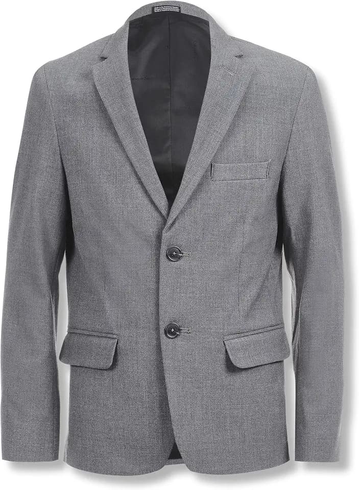 Calvin Klein Boys' Bi-Stretch Blazer Suit Jacket, 2-Button Single Breasted Closure, Buttoned Cuffs & Front Flap Pockets