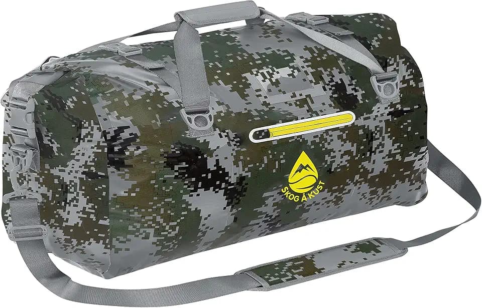 Skog Å Kust Duffelsak Heavy Duty Waterproof Duffel - Gear Bag for Sports, Travel, & More - 90L DigiCamo