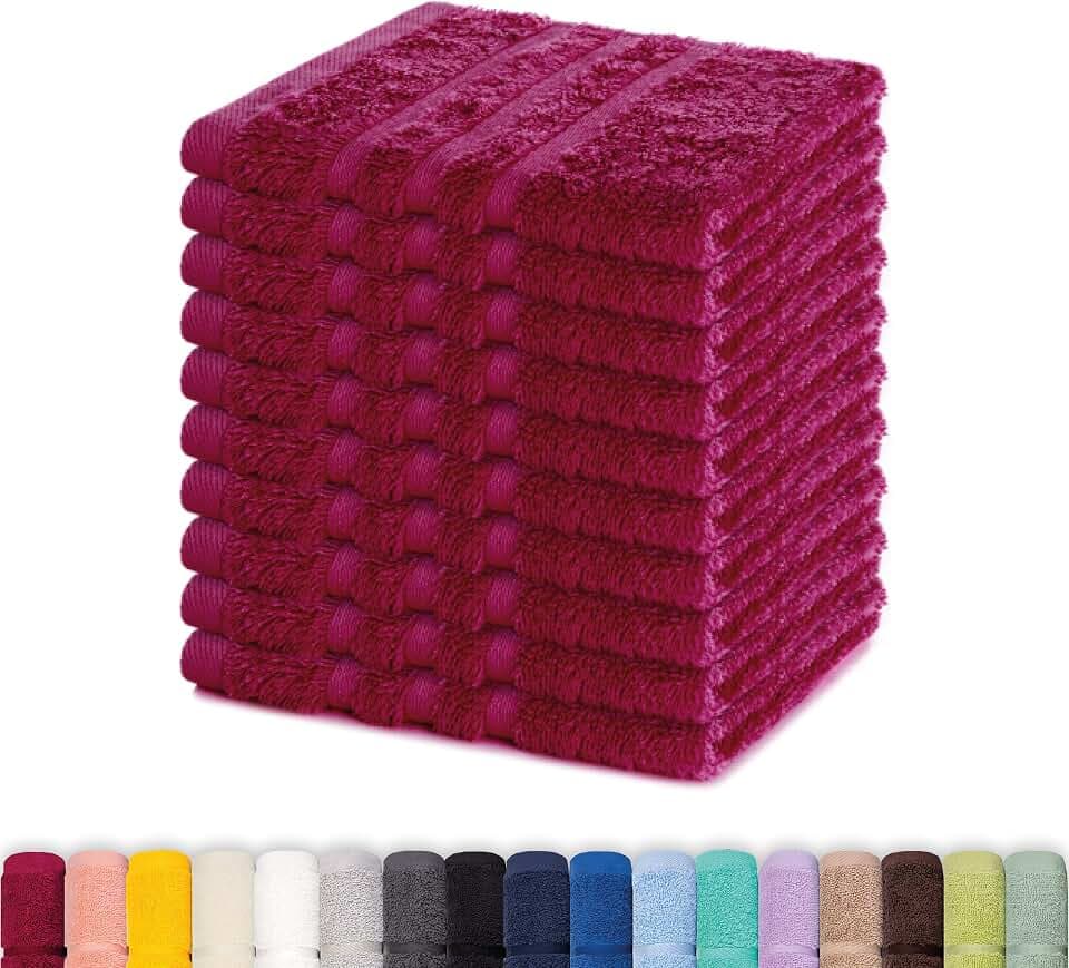 Lavea® Seiftuch 10er Set 30x30 cm, Bordeaux