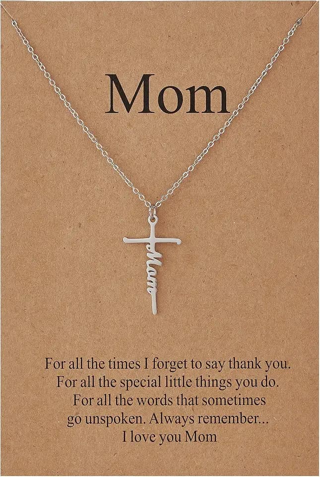 Lcherry Faith Cross Pendant Necklace for Women Religious Christian Jewelry Christmas Birthday Gifts for Women