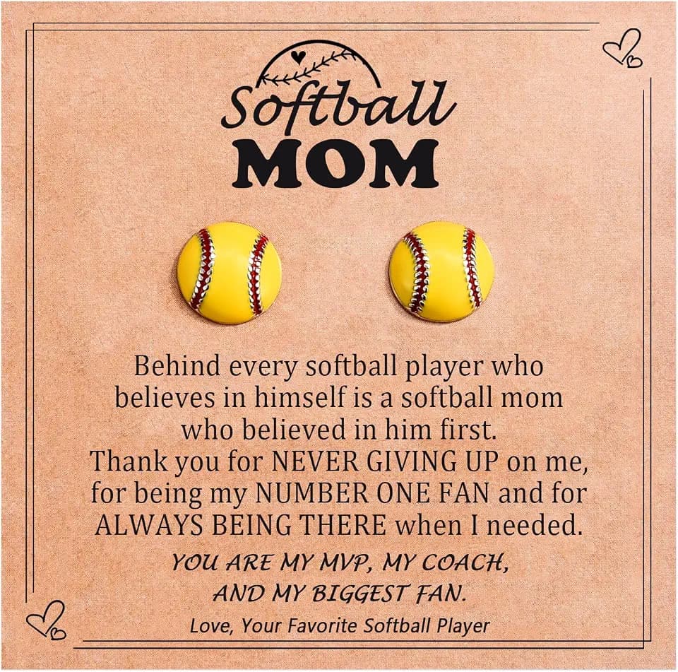 EPIRORA Sports Gifts for Women Girls, Hypoallergenic Sterling Silver Softball Volleyball Soccer Basketball Tennis Baseball Stud Earrings for Women, Sport Lovers Players Fans as Valentines Gifts