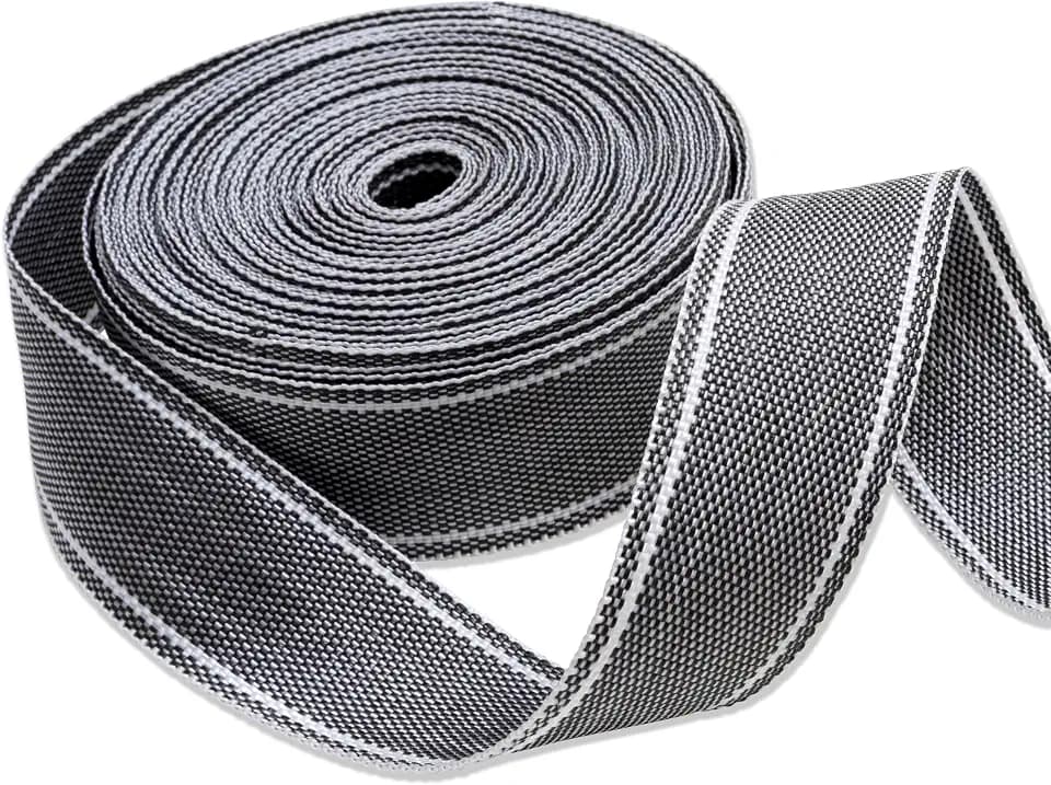 IPEA Fester Mehrzweckgurt aus Nylon – 15 m – Made in Italy – Nicht elastisches Seil für Polstermöbel, Möbel, Umzüge, Sofas – Farbe Grau – 50 mm