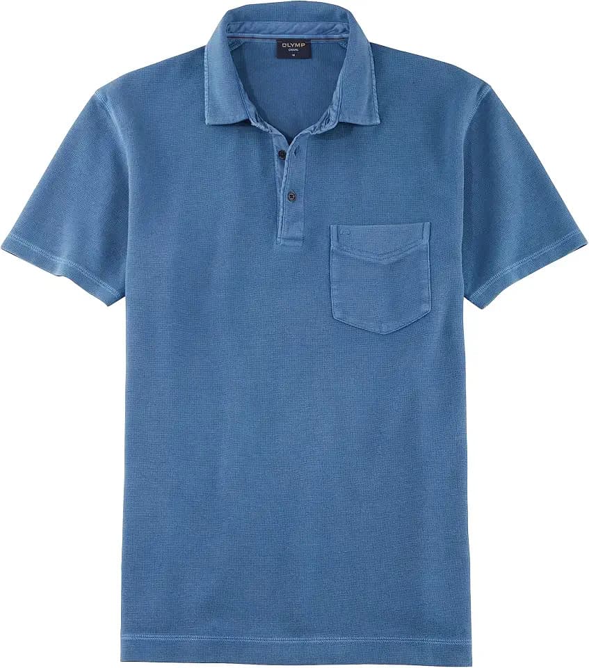 OLYMP Herren Polo-Shirt Kurzarm Casual Wirk,Uni,Regular fit