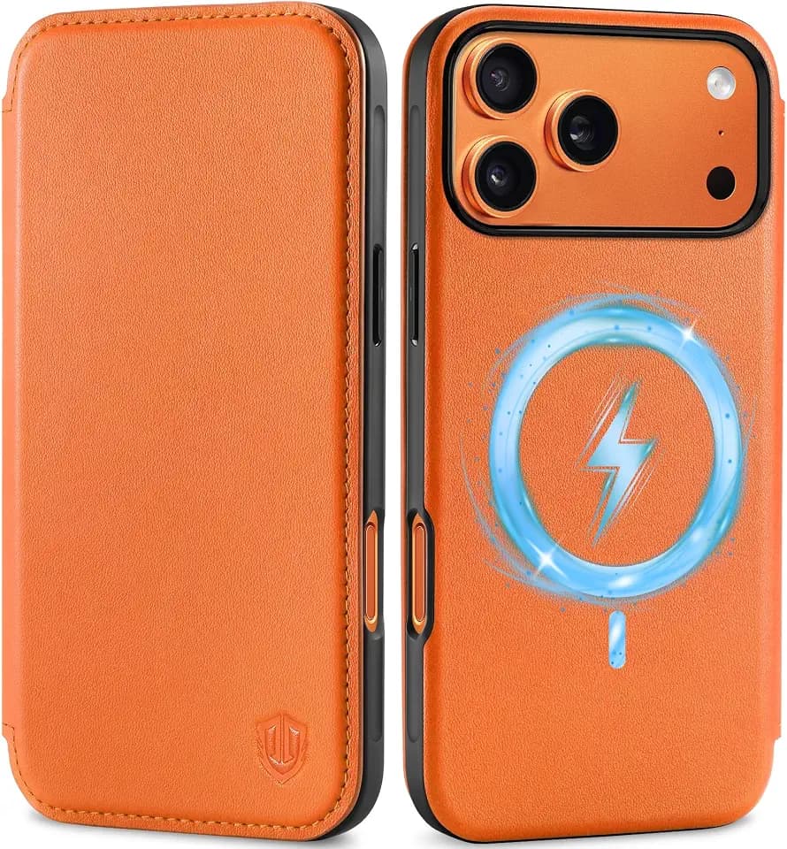 SHIELDON Slim Case Wallet for iPhone 18 Pro Max/17 Pro Max 6.9", Orange