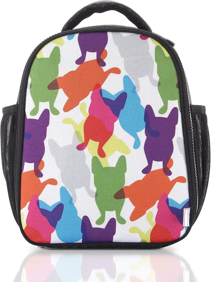 French Bull Lunch Bag - Insulated, Kids, Womens, Backpack, Fashion, Work, School - Happy CMYK