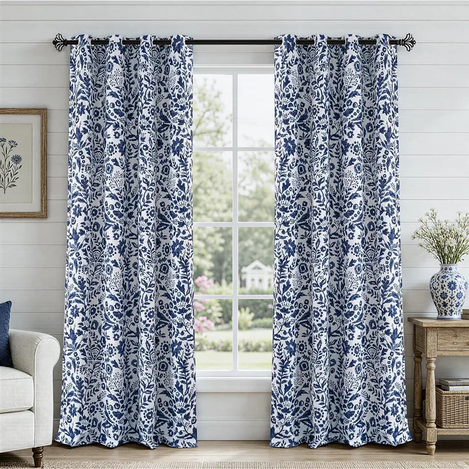 DriftAway Julia Blackout Curtains Grommet 2 Panels, W52xL84, Navy
