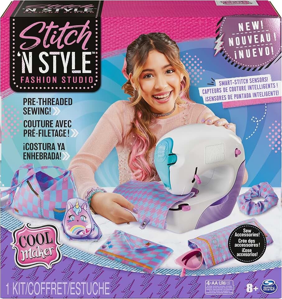 Cool Maker Stich n Style Fashion Studio - Einfach Nähen ohne einfädeln, Nähmaschine mit 6 Projekten für Kinder ab 8 Jahren