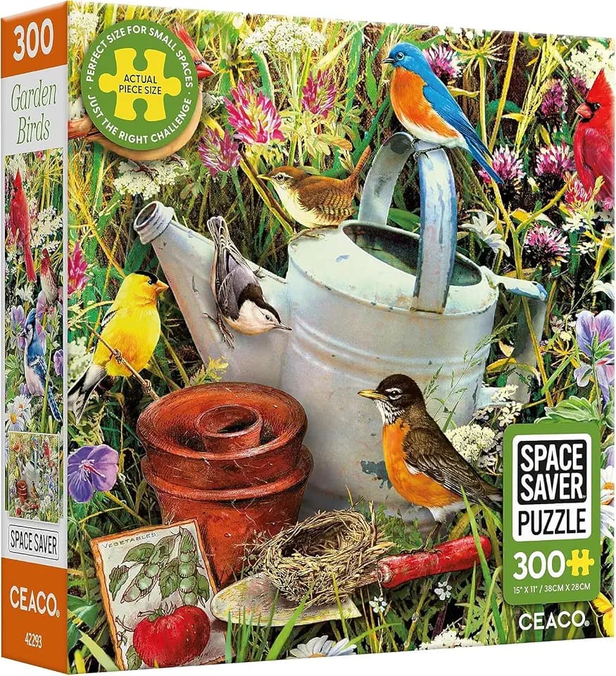 Ceaco - Garden Birds - 300 Large Piece Jigsaw Puzzle for Adults