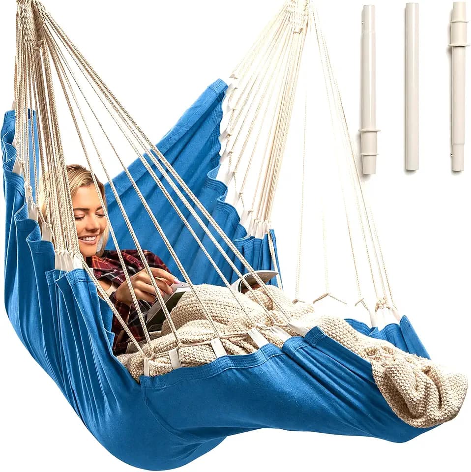 Hanging Hammock Chair Swing with Footrest - XL Hammock Swing Chair