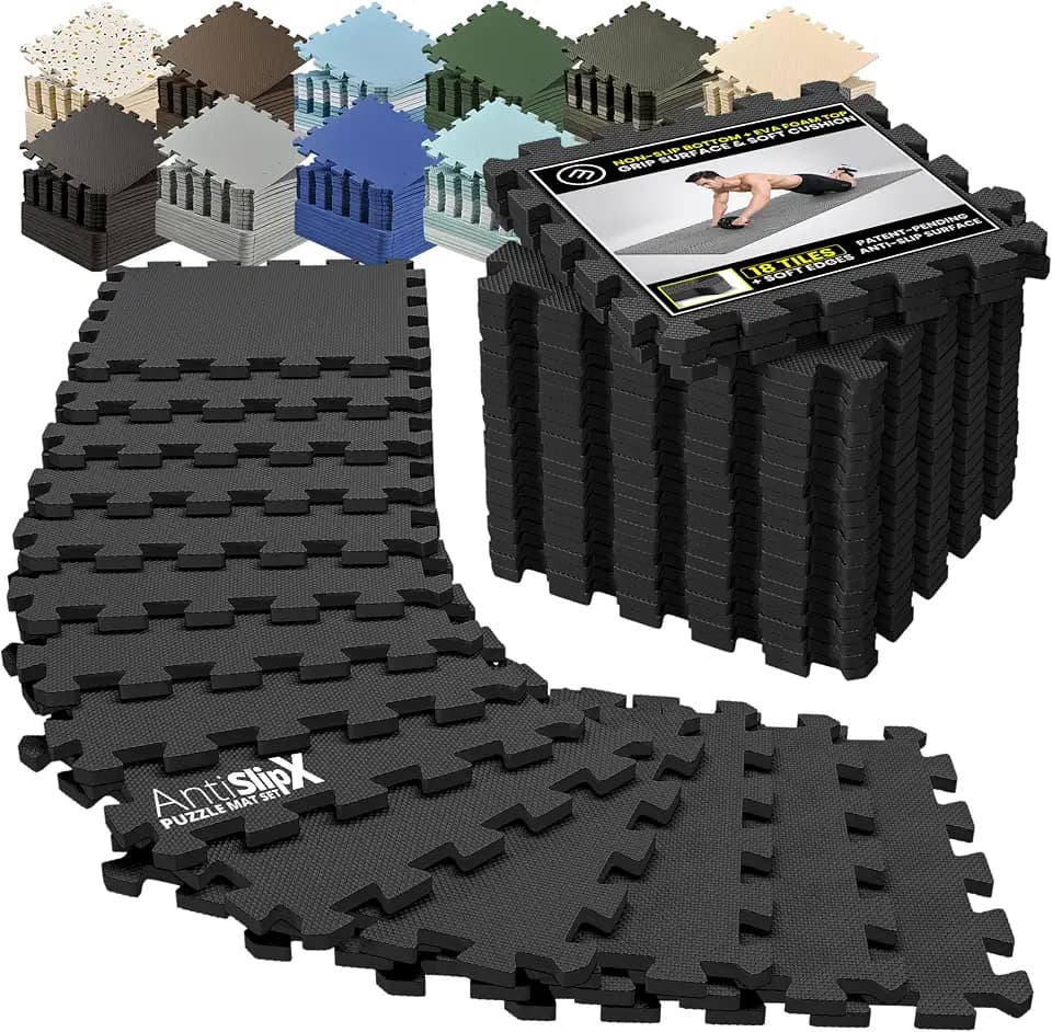 bemaxx Gym Mats Set - EVA Interlocking Foam Floor Tiles Workout Mat Puzzle