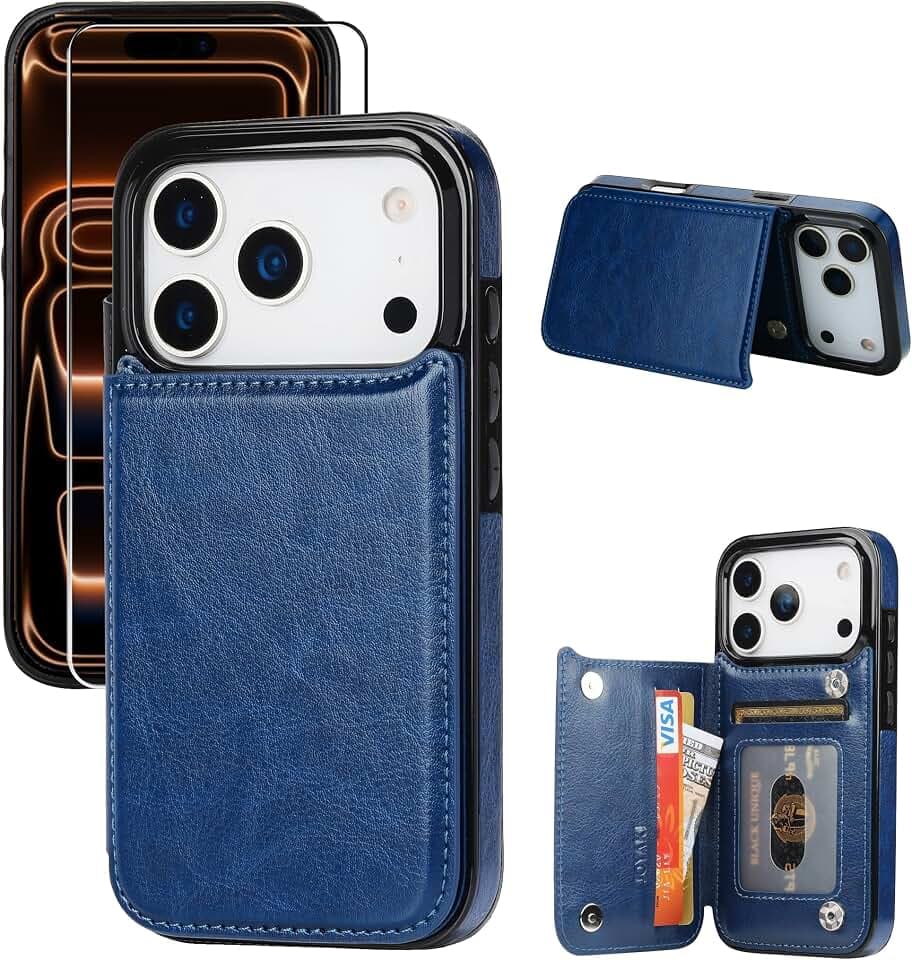 Wallet Case for iPhone 18 pro /17 Pro with Card Holder,Deepblue