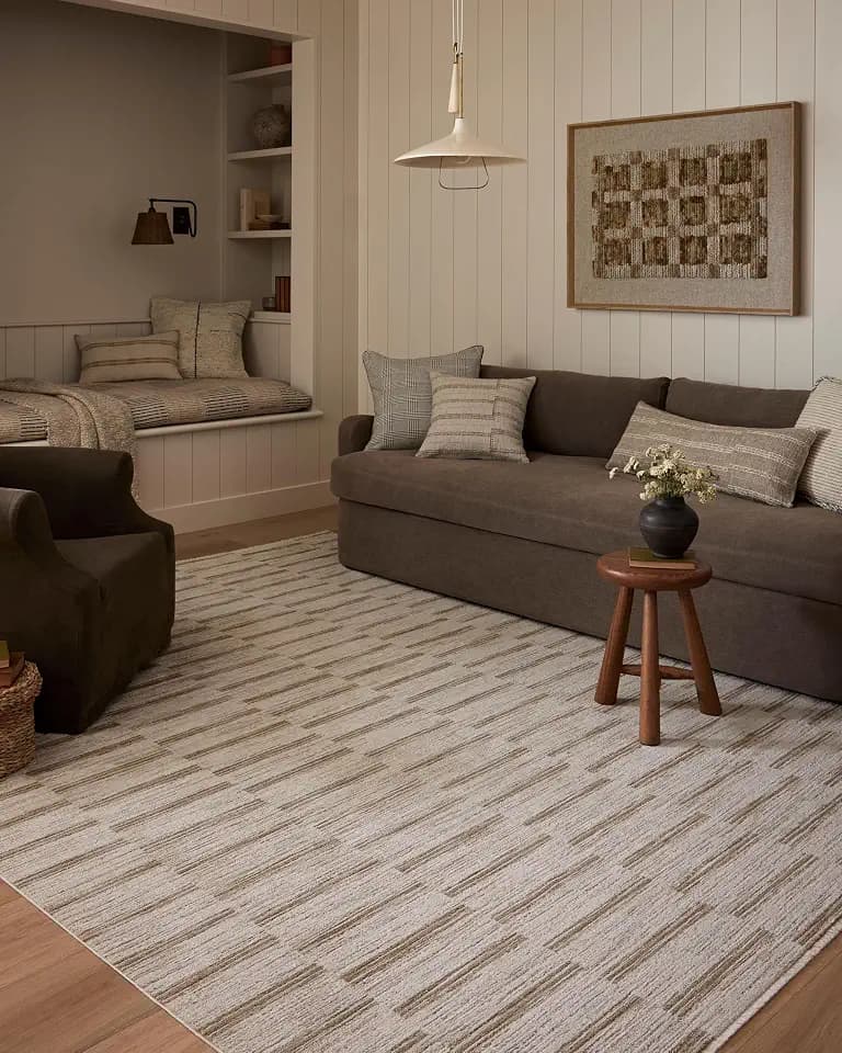 Loloi Amber Lewis Cali Collection CIL-04 Ivory/Tobacco 7'-10" x 10' Area Rug