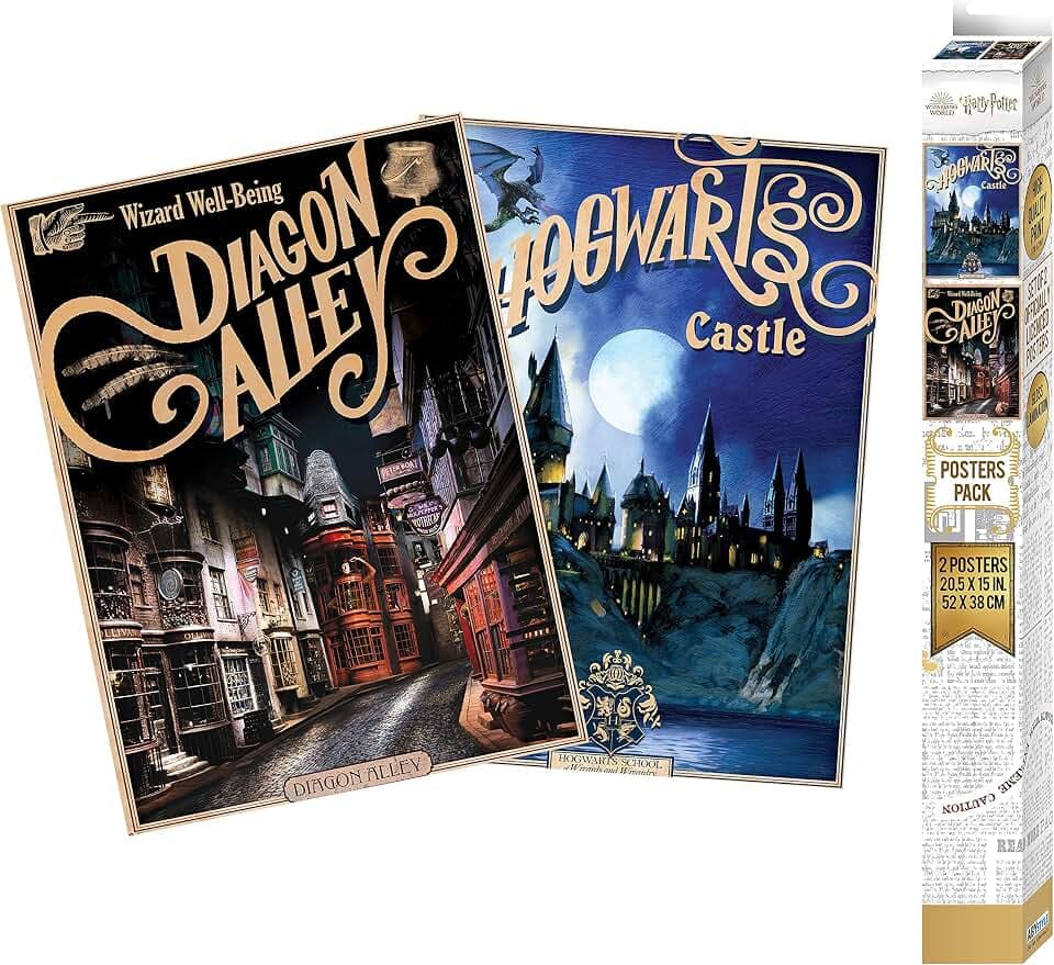 ABYstyle Harry Potter Retro Hogwarts & Diagon 2er Chibi Posters Set