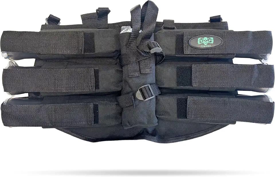 3Skull 6+1 Paintball Harness Black - Paintball Pod Harness - Tank Holder