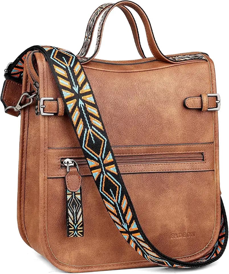 FADEON Crossbody Bags Purses for Women, Wide Strap